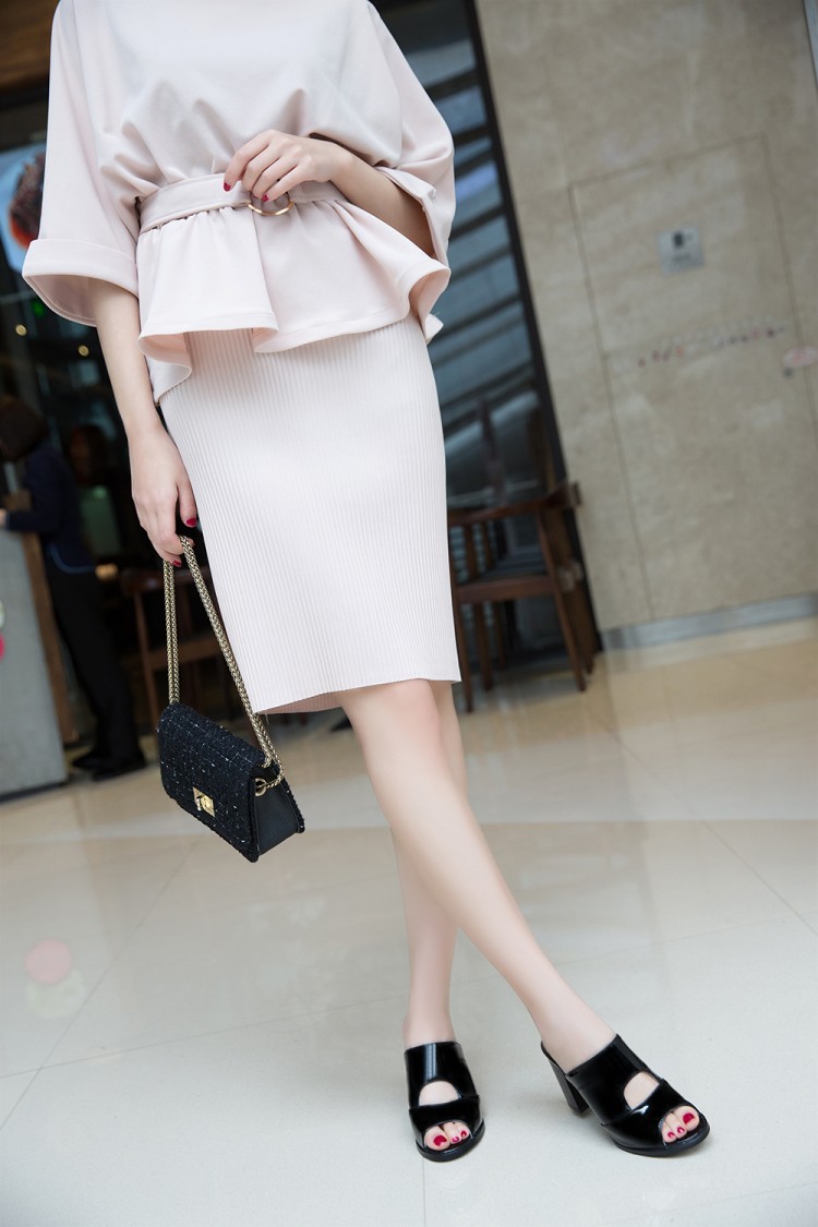 Women's High Heel Slide Slippers with Cutout Detail - Image 5