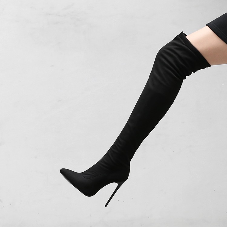 Women's High Heel Pointed Toe Side Zip Long Fashion Boots - Style o.html