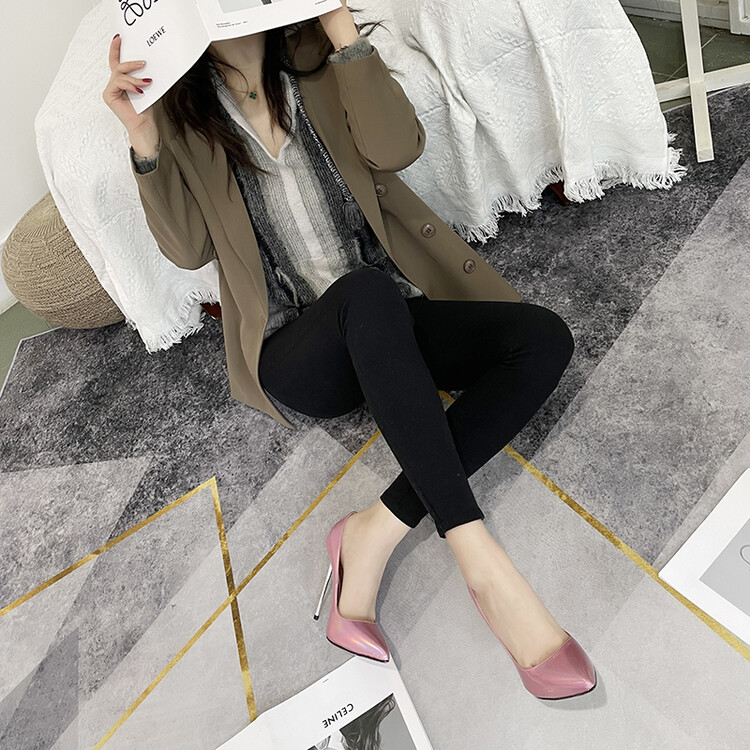 Fashion Pointed Toe Stiletto Heels with Metallic Accents - Image 5