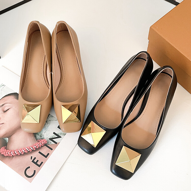Korean Style Women's Flat Shoes with Buckle and Square Toe - Image 2