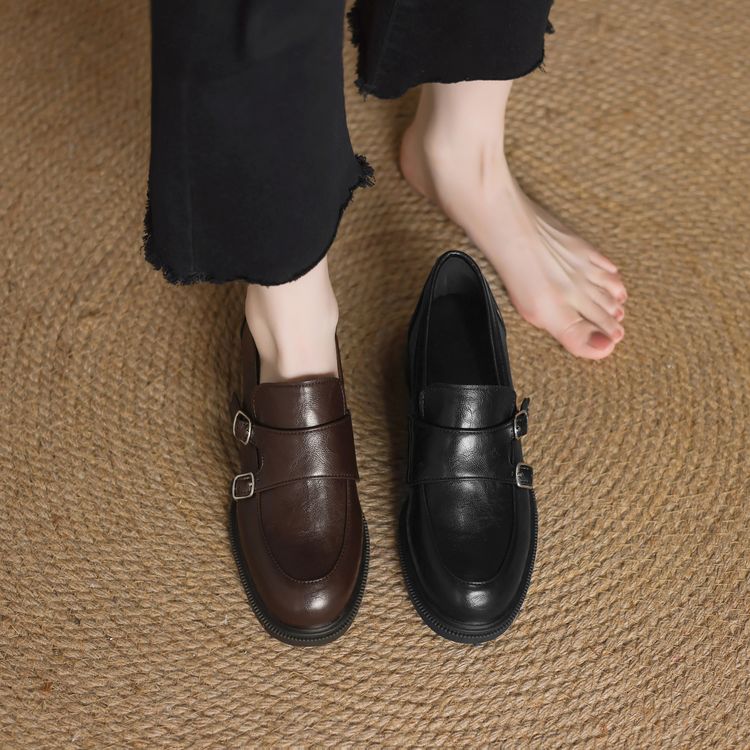 Deep Mouth Flat Shoes with Mid Chunky Heel and Round Toe - Style m.html - Image 3