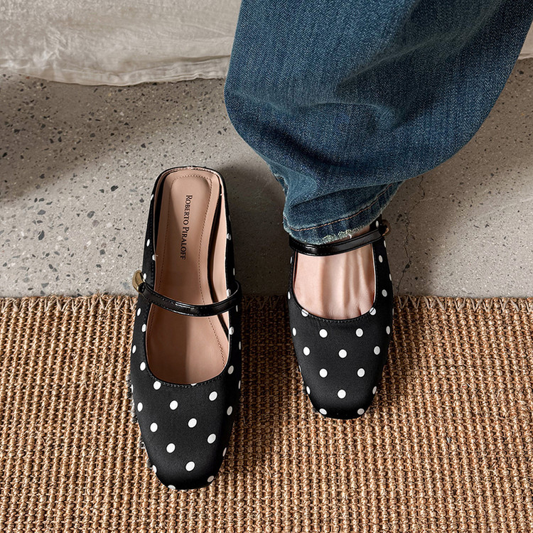 Women's Closed Toe Block Heel Slippers PU Microfiber Rubber Sole Summer 2026 - Image 2