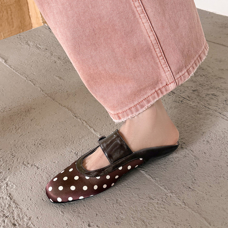 Women's Closed Toe Chunky Heel Slippers PU TPR Sole Summer 2026 - Image 2